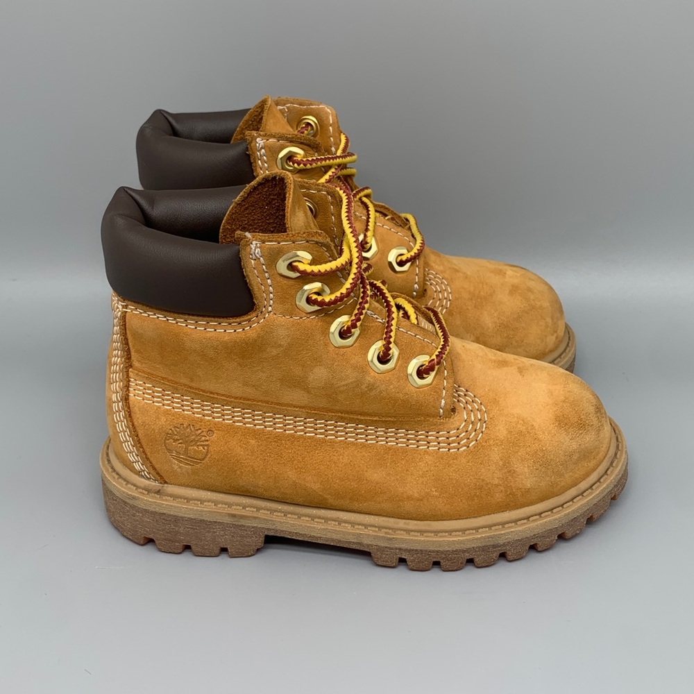 Timberland 6-Inch Premium Wheat Nubuck Waterproof Boots 12809 Toddler Sz 8M